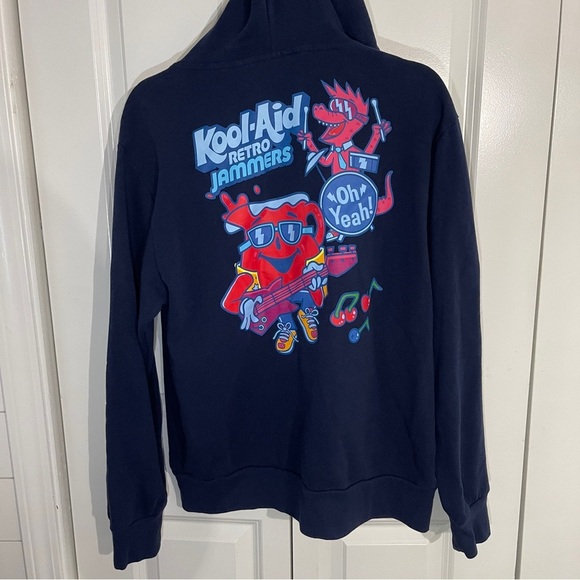 Mad Engine Retro Kool-Aid Jammers 90s Hoodie Navy Size Small Vintage Kraft Foods - Picture 2 of 10
